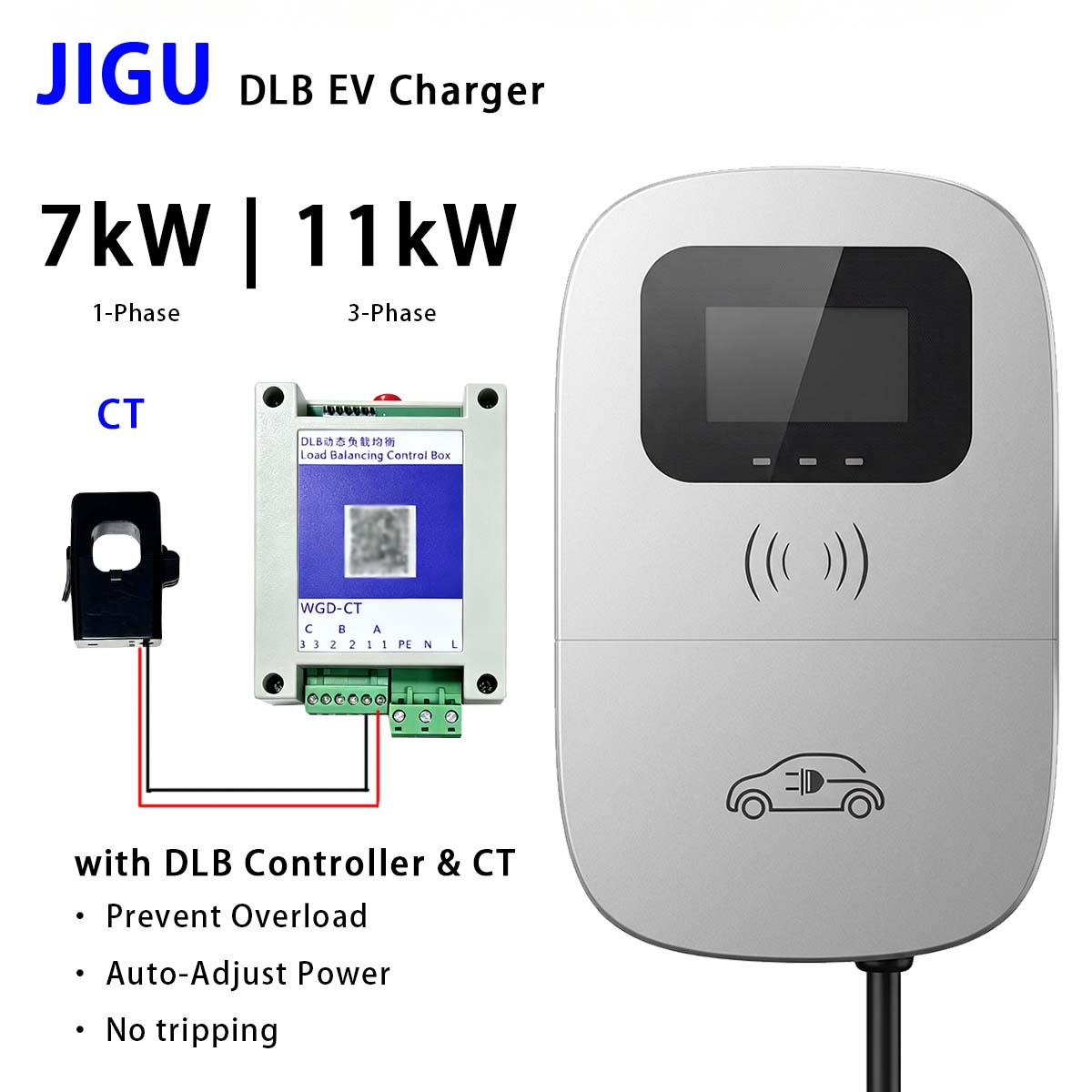 Wallbox Ev - Caricatore EV JIGU con Bilanciamento Dinamico
