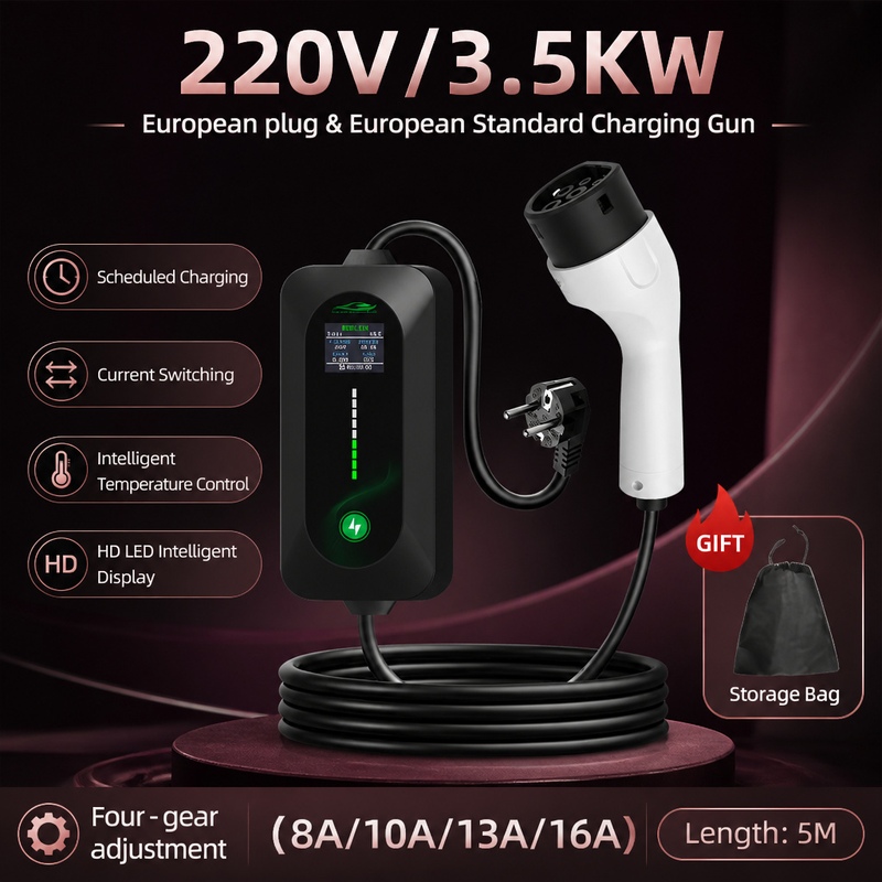 Portable Ev Charger - ROMADA Caricatore per Veicoli Elettrici 3.5KW