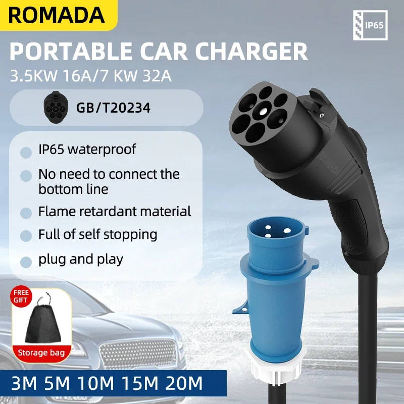 7KW 32A Veicolo Elettrico EV C - Ev Charger Adapter recensione e prezzo